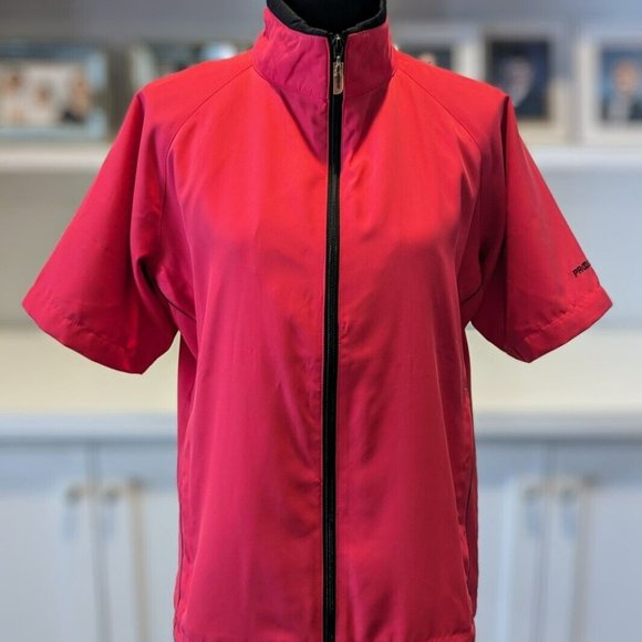 PROQUIP Liberty Jacket 12-14 MED Pink Short Sleeve Teflon Water Repellant Golf - Picture 1 of 4